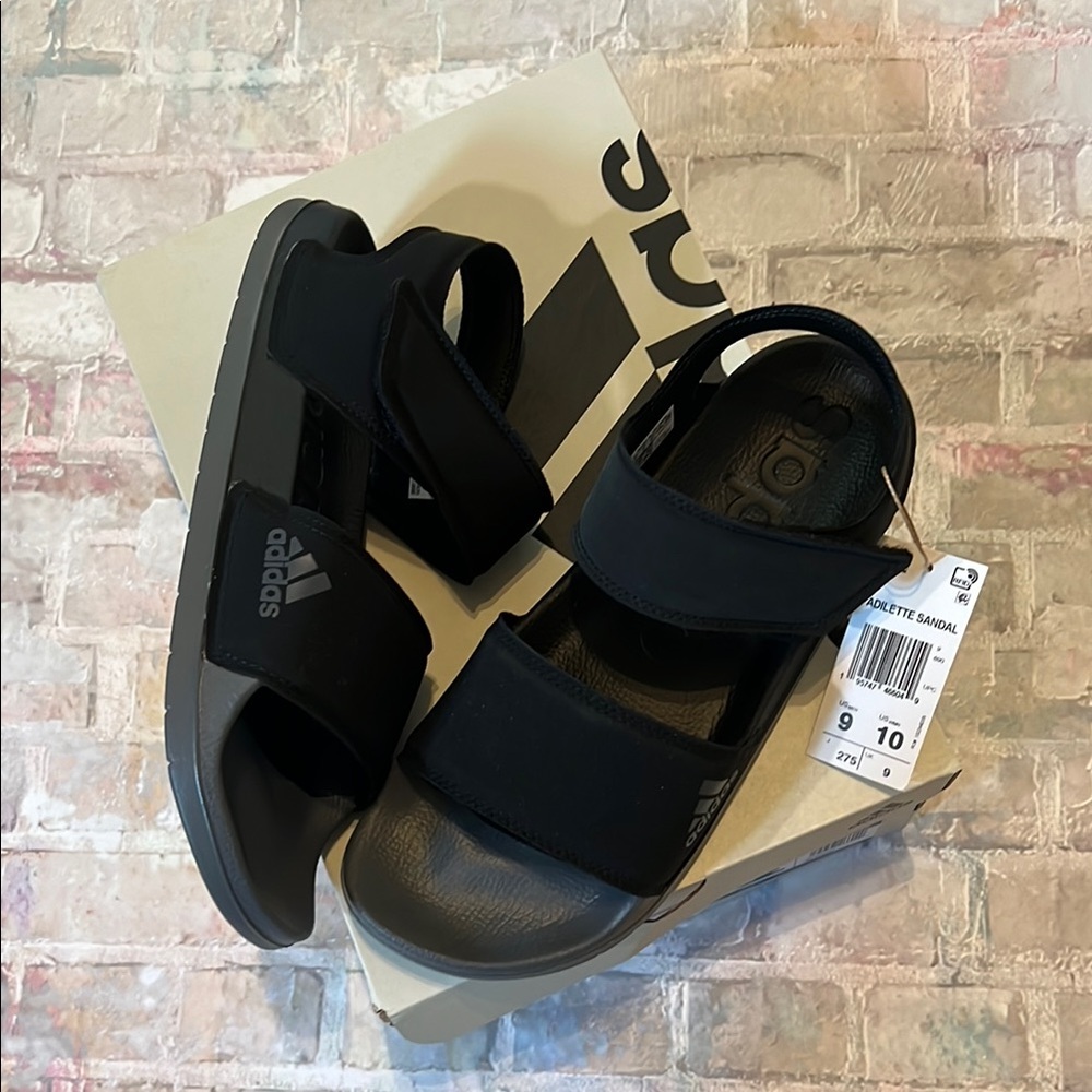 Adidas Adilette Black Adjustable Sandals